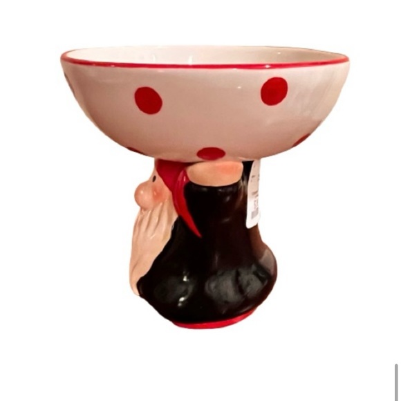 NWT- Christmas Gnome Polka Dot Candy /Serving Dish. - Picture 3 of 6